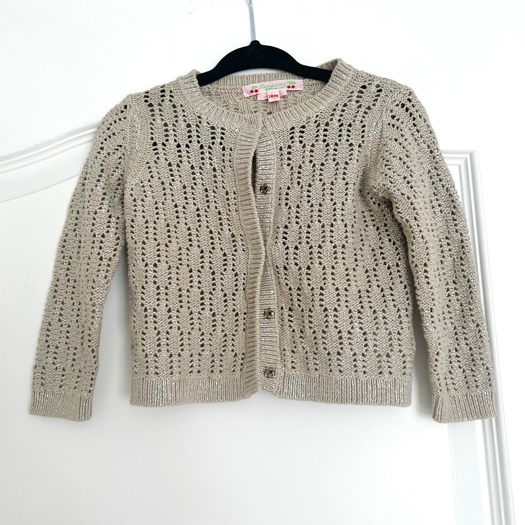Bonpoint, Gold/Shimmer Sweater, 18m